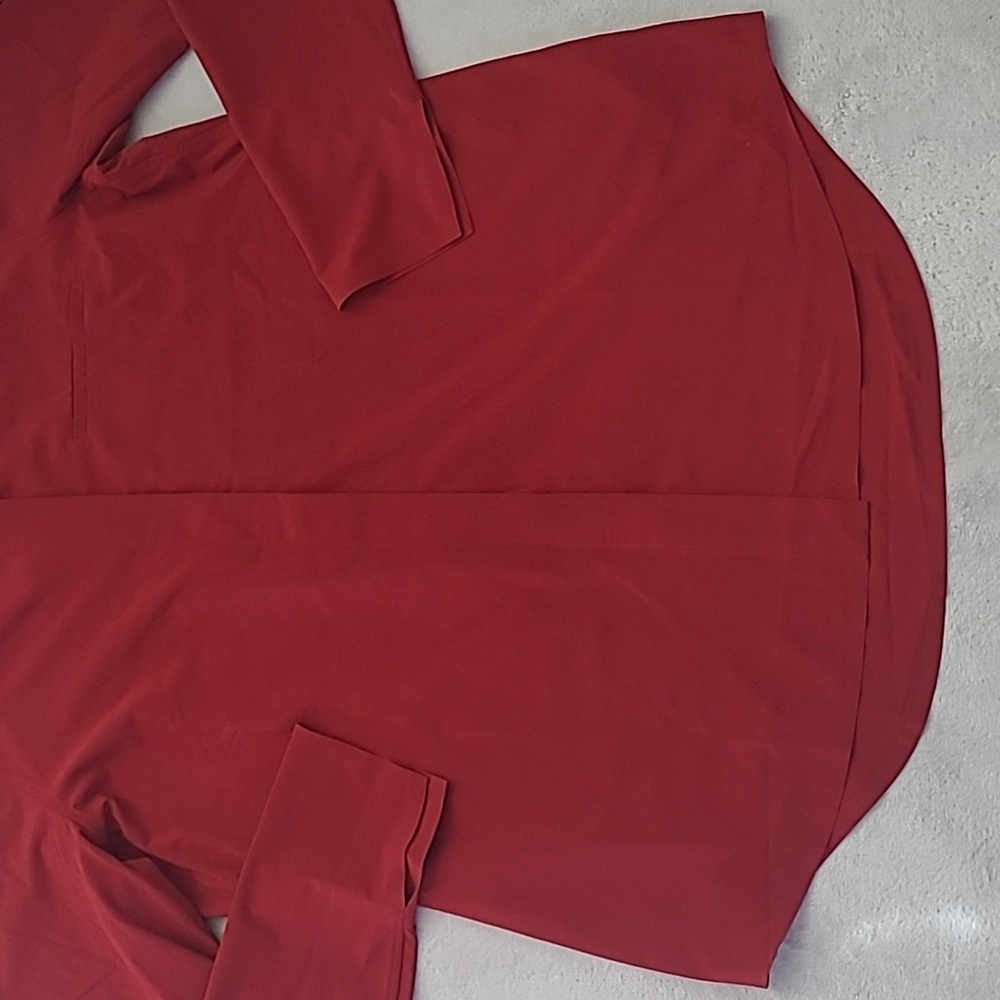 Athleta Red Button Down Blouse Small Stretch Trav… - image 4